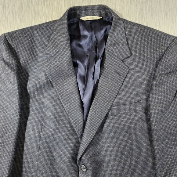 Pronto Uomo Sport Coat Blazer Suit Jacket Houndstooth Blue 40 Short - Picture 4 of 12